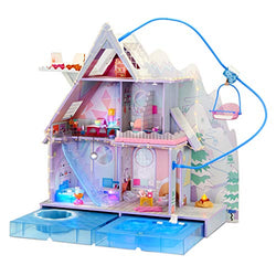 LOL Surprise OMG Winter Chill Cabin Wooden Doll House with 95+ Surprises, Hot Tub and Real Ice Skating Rink- Accessories and Furniture Dolly Toddler Toys -Multicolor