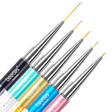 Beetles Nail Art Liner Brushes, Nail Gel Polish Painting Nail Art Design Brush Pen Set Diamond application Rhinestone Handle, Nail Dotting Painting Drawing Pen Size 5/7/9/11/20mm, 5Pcs