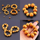 CCINEE 240 Piece Natural Spacer Wood Beads Pine Polished Loose Beads with Mixed Sizes for Jewelry