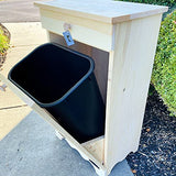 Tilt Out Wooden Trash Bin/Wood Garbage Can/Pull Open Cabinet with Drawer/Hideaway/Unfinished Pine / 10 Gallon/Amish Handcrafted/Made in USA
