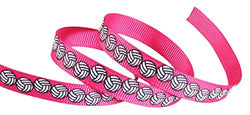 Volleyball Ribbon for Crafts-HipGirl 3/8" Sports Printed Grosgrain Ribbon-Softball, Baseball,