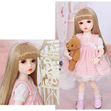 MEESock BJD Doll Clothes, Pink Bowknot Lace Princess Dress for 1/6 SD Doll, Suitable for Your Favorite Doll (Does Not Contain Doll)