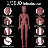 UCanaan Customized 1/3 BJD Doll 24 Inch Ball Jointed Dolls + Basic Makeup + Different Hands,Free to Change DIY Dolls(Brown Eyes)