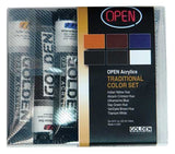 Golden Open Acrylic Set of 6 22 ml Tubes - Traditional Colors