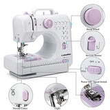 Sewing Machine by Galadim (12 Stitches, 2 Speeds, LED Sewing Light, Foot Pedal) - Electric Overlock Sewing Machines - Small Household Sewing Handheld Tool GD-015-AK