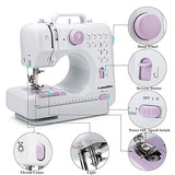 Sewing Machine by Galadim (12 Stitches, 2 Speeds, LED Sewing Light, Foot Pedal) - Electric Overlock Sewing Machines - Small Household Sewing Handheld Tool GD-015-BV