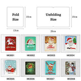 YOBEYI DIY Christmas Card with Diamond Painting Drill by Numbers 8Packs Christmas Tree Santa Claus New Year Greeting Card Christmas Stickers Christmas Gifts (C)