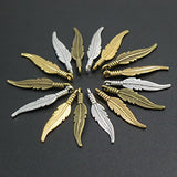 60pcs Mixed Color Alloy Cute Feather Shape Charm Pendant,Jewelry Finding
