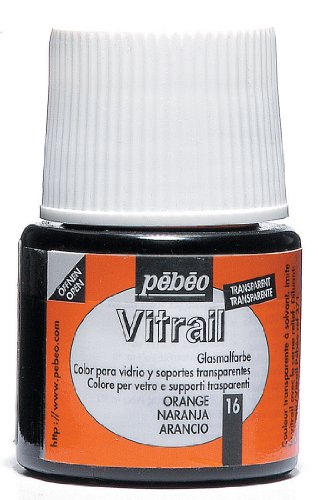 Pebeo Vitrail Stained Glass Effect Glass Paint 45-Milliliter Bottle, Orange