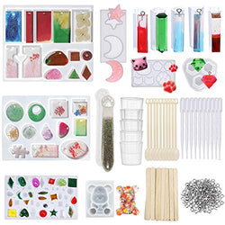 148 Pcs Silicone Casting Resin Molds Tools Set for DIY Pendant Jewelry Decoration Making. (148 Pcs)