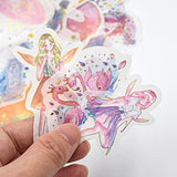 120Pcs Kawaii Galaxy Fairy Gold Foil Scrapbooking Sticker Set Butterfly Fairy Prince Washi Sticker for DIY Crafts Scrapbook Personal Bullet Junk Journal Planner Gift Wrapping Water Bottle Cup Laptop Decals