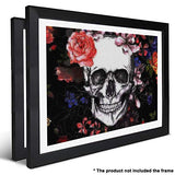 Ginfonr 5D Diamond Painting Halloween Colorful Skull Full Drill by Number Kits, 2 Pack Flower Skeleton Paint with Diamonds Art Crystal DIY Rhinestone Decor Wall Craft 30x40 cm (12"x16")