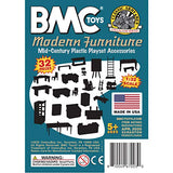BMC Classic Marx Mid-Century Modern Furniture - 32pc Plastic Playset Accessories