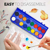 Watercolor Paint Set for Kids, Artists and Adults - 16 Vibrant Color Cakes, Includes 1 Water Brush Pen and Paint Brush, Perfect Kit for Beginners or Professionals