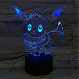 KATA 3D Anime Night Lights Figures Eevee Led Model Toys Color Changing Vaporeon Sylveon Flareon Action Figma-Remote Control