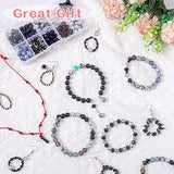 Crystal Beads for Jewelry Making，Bracelet Making DIY Kit, Marble Beads, Natural Stone Beads, Glass Beads, Seed Beads, with Storage Box, Small Scissors, Roll of Elastic Strings, Unique Gift Idea