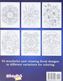 Relaxing Flowers: Coloring Book For Adults With Flower Patterns, Bouquets, Wreaths, Swirls, Decorations.