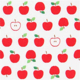 White Robert Kaufman small red apple fruit fabric Sevenberry Mini Prints (per 0.5 yard units)