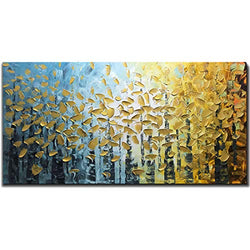 Tiancheng Art, 24x48inch Oil Paintings Tree Wall Art Wall Art Modern Abstract Wooden Frame Canvas Style Living Room Bedroom Office Hanging Art Residence Decorations