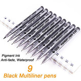 Dyvicl Black Micro-Pen Fineliner Ink Pens - Waterproof Archival Ink Micro Fine Point Writing