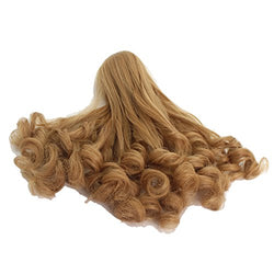 18cm Doll DIY Wig Curly Hair with Full Bangs for 27-30cm Doll DIY Making Accessories