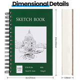 9 Pack Sketch Book 5.5 x 8.3 Inch Artist Sketchpad Bulk Art Sketchbook 100 Sheets Each Side Spiral Wire Bound Sketching Drawing Painting Paper for Graphite Pan Pencil Charcoal Adults Students