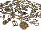 Yueton 100 Gram (Approx 70pcs) Assorted Antique Charms Pendant for Crafting, Jewelry Making