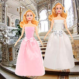 Joyfun 35 Pieces Doll Clothes and Shoes for 11.5 Inch Girl Doll and Ken Include 11 Sets Wedding Dress Fashion Dresses Casual Clothes Ken Doll Clothes and 12 Pairs of Shoes