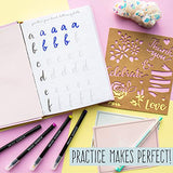 STMT Hand Lettering by Horizon Group USA, Beginner Set with Full Instructional Guide, Practice Sheets, Flexible Brush & Fine Line Tip Markers, Hardcover Journal