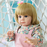 Kokomo Reborn Toddler Girl 24 Inch 60cm Lovely Realistic Soft Silicone Looking Real Life Blonde Hair Children Doll Birthday Gifts