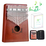 Kalimba, Abida Exquisite 17 Keys Thumb Piano with EVA Waterproof Case Study Instruction Tuning Hammer, Solid Finger Piano Mahogany Body Portable Musical Instrument Gifts for Kids and Adult Beginners