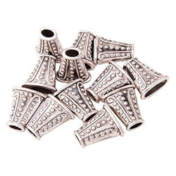 Pandahall 20pcs Antique Silver Plated Alloy Cone End Beads Caps for Jewelry DIY (18x16.5x7mm)