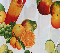 Polycotton Fabric Printed FRUIT JUICE / 60" Wide / Sold by the Yard