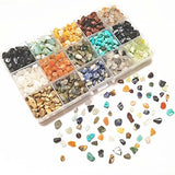 Basigeese Gemstone Chip Beads DIY Jewelry Making, Healing Engry Crystals Polishing Crushed Irregular Shaped Beads with Box (15 Materials B)