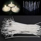 jinetor 6Inch DIY Candle Wick Core Pre Waxed with Sustainers Cotton Coreless 15CM 100Pcs