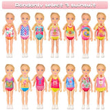 16pcs Doll Clothes and Accessories for 5.3 inch - 6 inch Chelsea Dolls Include 3 Tops, 3 Pants for Boy Dolls and 5 Dresses, 3 Bikinis for Girl Dolls and 2 Pairs Shoes (No Doll)
