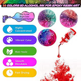 Alcohol Ink Set - 26 Bottles Vibrant Colors High Concentrated Alcohol-Based Ink, Concentrated Epoxy Resin Paint Colour Dye, Great for Resin Petri Dish, Painting, Coaster, Tumbler Cup Making，10ml Each