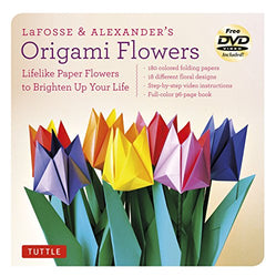 LaFosse & Alexander's Origami Flowers Kit: Lifelike Paper Flowers to Brighten Up Your Life: Kit with Origami Book, 180 High-Quality Origami Papers, 20 Projects & DVD