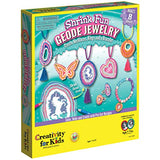 Creativity for Kids Shrink Fun Geode Jewelry - Create Your Own Faux Agate Shrink Film Necklaces, Rings and Bracelet