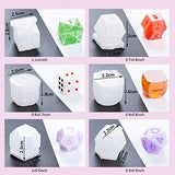 Juanya 19 Styles Silicone Resin Casting Molds Resin Dice Molds, Polyhedral Game Dice Molds Multi-spec Digital Letter 3D Silicone Molds, Epoxy Resin Dice Molds for DIY Table Games