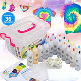18 Colors Tie Dye Kit Set, Caloyee Vibrant Fabric Paint Cloth Textile DIY Non-Toxic Arts Craft Spare Dying with Gloves for Kids Adults Fun