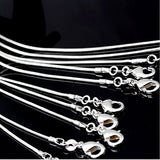 Hupplle 10pcs 22" 22 Inch Silver Plated 1.2MM Snake Chain Necklace New (22"×22")