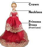 AMETUS Doll Clothes and Accessories for 11.5 inch Dolls, Princess Dresses x5, Shoes x10, Bracelets x5, Crowns x5, 25 PCS, Birthday Girl Gift