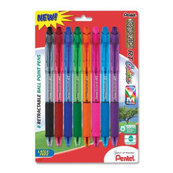 Pentel R.S.V.P. RT Colors New Retractable Ballpoint Pen, Medium Line, Assorted Ink Colors, Pack