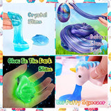 KiddosLand Unicorn Slime Kit for Girls Boys Unicorn Gifts for Kids Party Featival Inclusive Slime Making Kit with Unicorn Galaxy Slime,Headband,Tattoos,Putty Squeezer and More Stuff for Unicorn Lovers