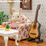 Odoria 1:12 Wooden Acoustic Guitar with Stand and Case Musical Instrument Miniaure Dollhouse