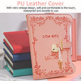 Diary with Lock and Keys for Teen Girls 360 Pages Leather Heart Shaped Locking Journal Personal Organizers Secret Notebook for Women(A5(8.5"*5.7"),PINK 2)