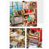 Rolife Miniature DIY Miniature Dollhouse with Furniture Set with LED,Tiny Building House Kit,Wooden Greenhouse Kits,Best Gift for Kids(Emily's Flower Shop)