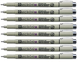 Sakura Pigma Micron pen 08 Black felt tip artist drawing pens - 8 pen set