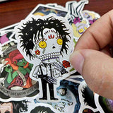 Halloween Tim Burton Film Sticker Tim Burton's Corpse Bride Stickers for Adult Teen (50pcs Pack), Vinyl Decal for Laptop Skateboard Water Bottle Phone Bike Car Luggage Guitar Travel Case (Tim Burton)
